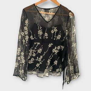 Vintage 90s Y2K Silkland Sheer Blouse